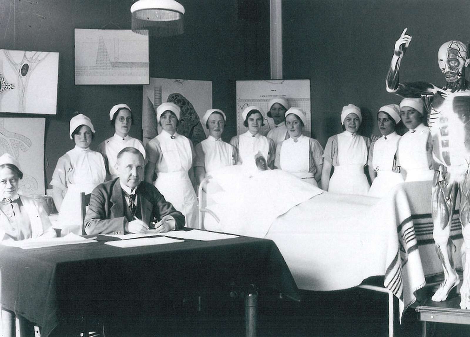 Teoriundervisning på Aarhus Kommunehospital ca. 1929