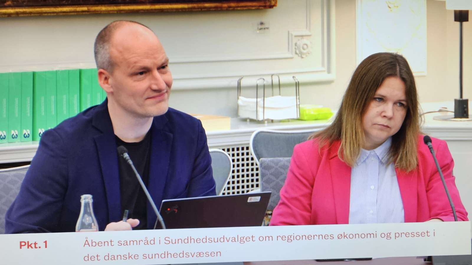 Politisk ordfører Pelle Dragsted og sundhedsordfører Runa Friis Hansen fra Enhedslisten.