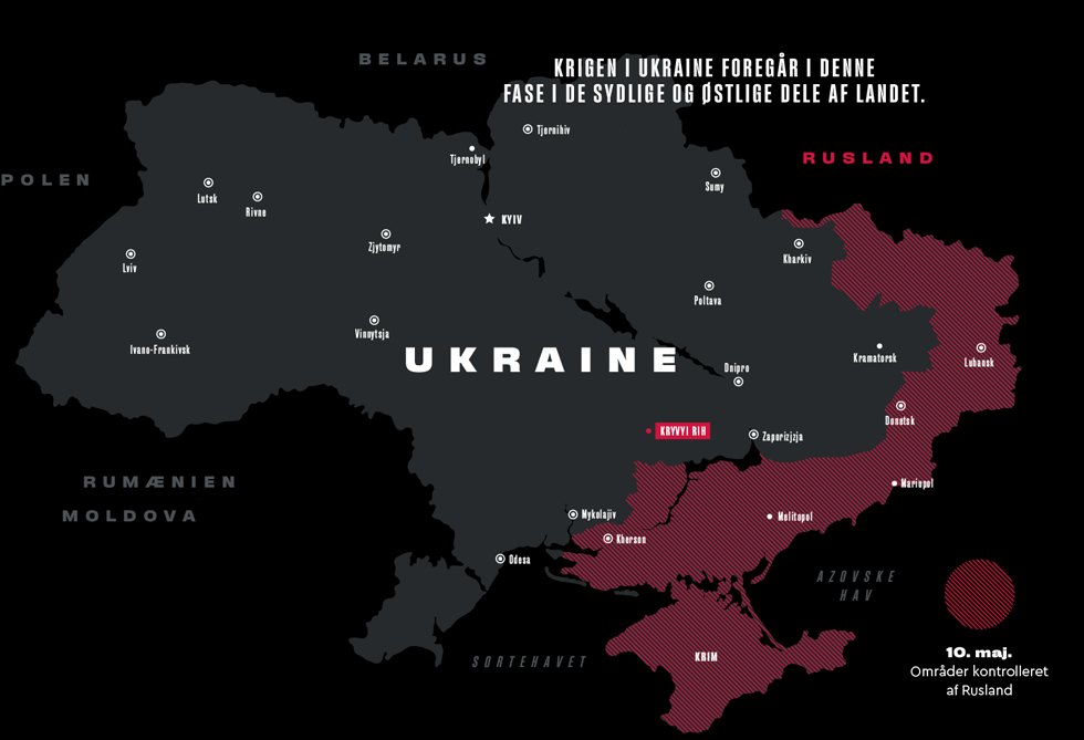 Kort over krigen i Ukraine